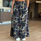 Women’s Casual Printed Wide-Leg Pants with Pockets