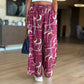 Women’s Casual Printed Wide-Leg Pants with Pockets