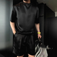 👕🔥Men's Casual Solid Top & Shorts 2-Piece Set