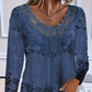 🛍️Time-limited Special⏰Women's Elegant Lace Trim Long Sleeve Blouse