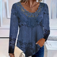 🛍️Time-limited Special⏰Women's Elegant Lace Trim Long Sleeve Blouse