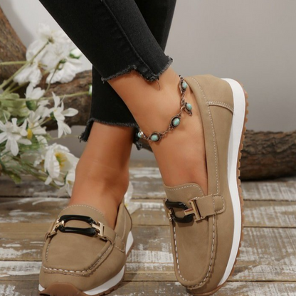 Casual Suede-like Upper Thick Sole Loafers