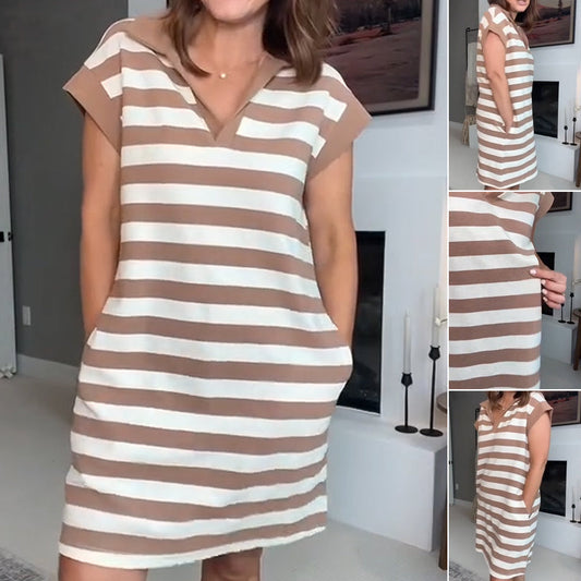 Women's Casual Striped Sleeveless Dress