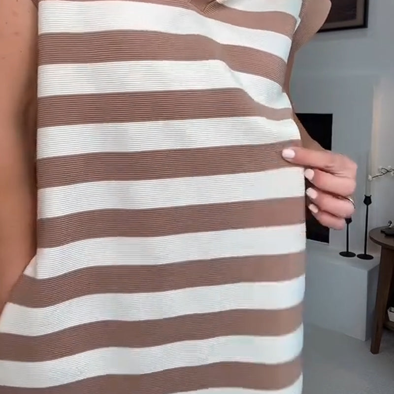 Women's Casual Striped Sleeveless Dress