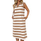 Women's Casual Striped Sleeveless Dress