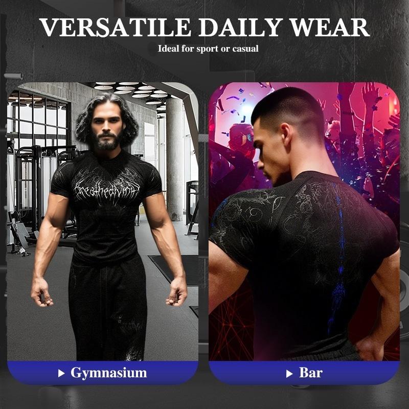 Venom print fitness shirt highlights your muscle definition.