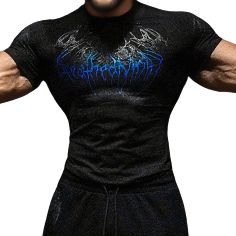 Venom print fitness shirt highlights your muscle definition.