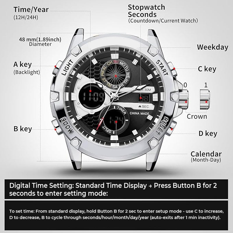 🌟Men's Multifunction Waterproof Luminous Watch