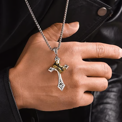🎁Buy 1 Get 1 Free🔥✝️Vintage Crown Cross Necklace