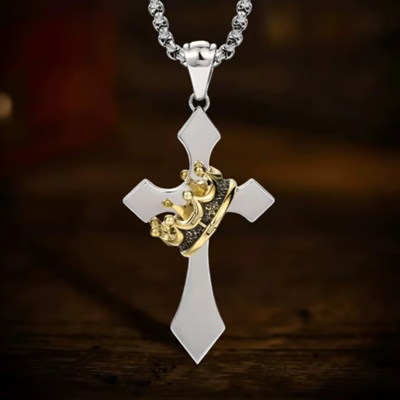 🎁Buy 1 Get 1 Free🔥✝️Vintage Crown Cross Necklace