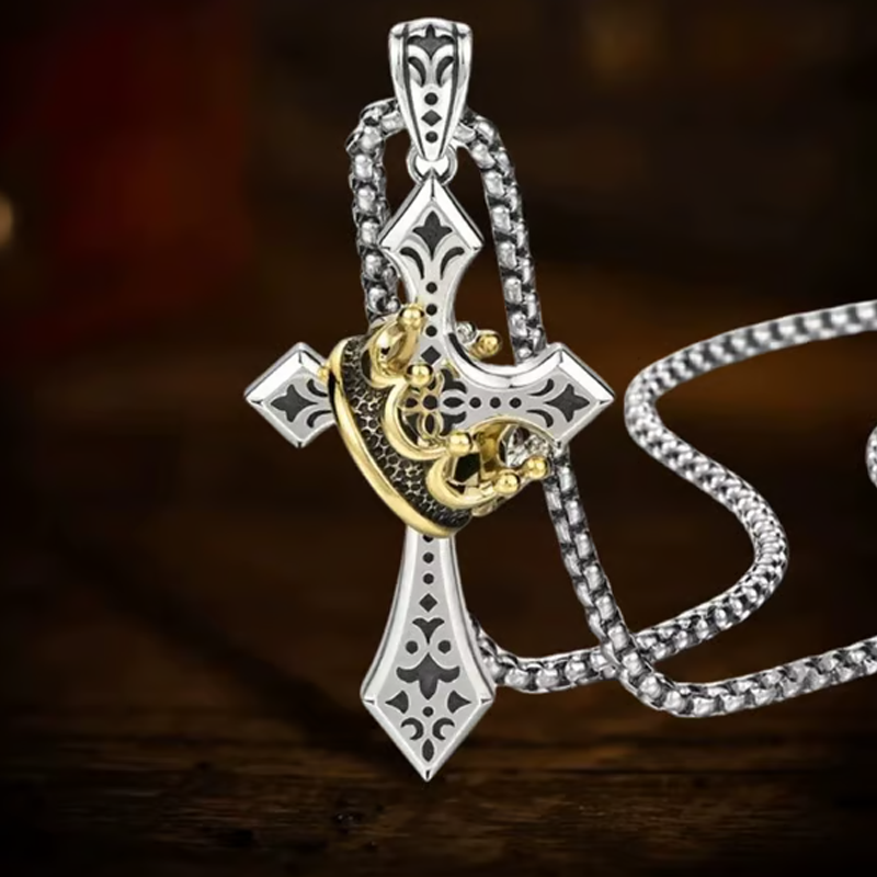 🎁Buy 1 Get 1 Free🔥✝️Vintage Crown Cross Necklace