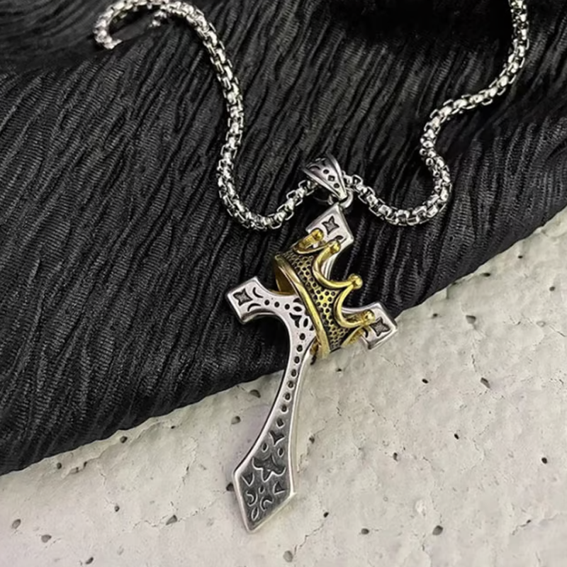 🎁Buy 1 Get 1 Free🔥✝️Vintage Crown Cross Necklace