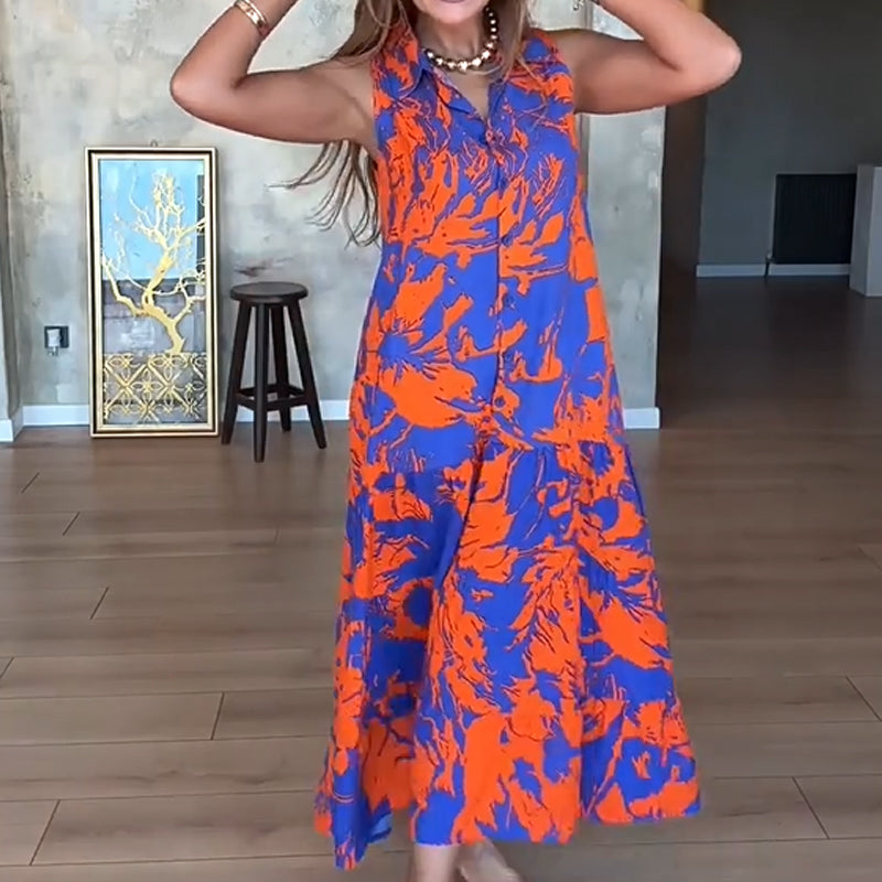 💕Hot Sale 50% OFF💕Women’s Fashion Print Sleeveless Maxi Dress👗