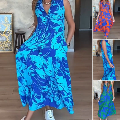💕Hot Sale 50% OFF💕Women’s Fashion Print Sleeveless Maxi Dress👗