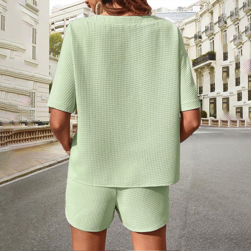 🔥Summer Hot Sale 49% OFF🔥Women's Casual Waffle 2 Piece Set