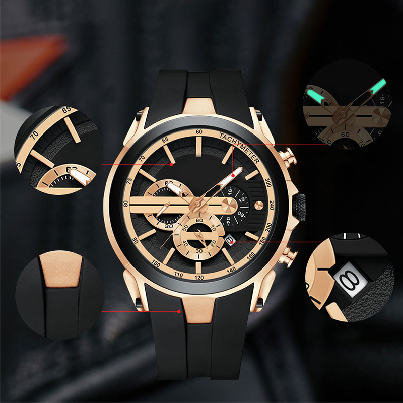 ⏰Black Friday Sale 50% OFF💥💥Sport Style Luminous Silicone Strap Waterproof Watch