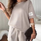 👗✨2025Summer New Product! Women's Round Neck Drawstring Casual Set