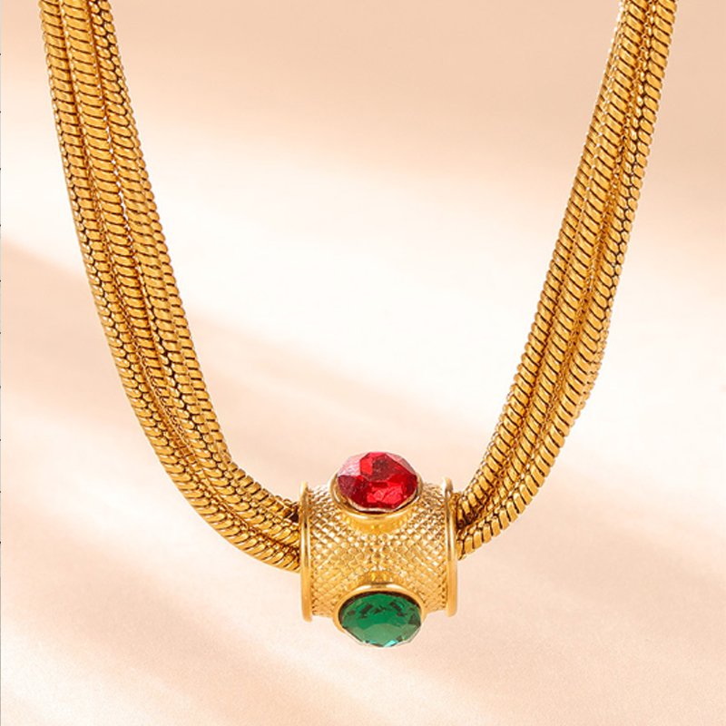 ✨💎Layered Chains Rhinestone-Encrusted Necklace and Bracelet