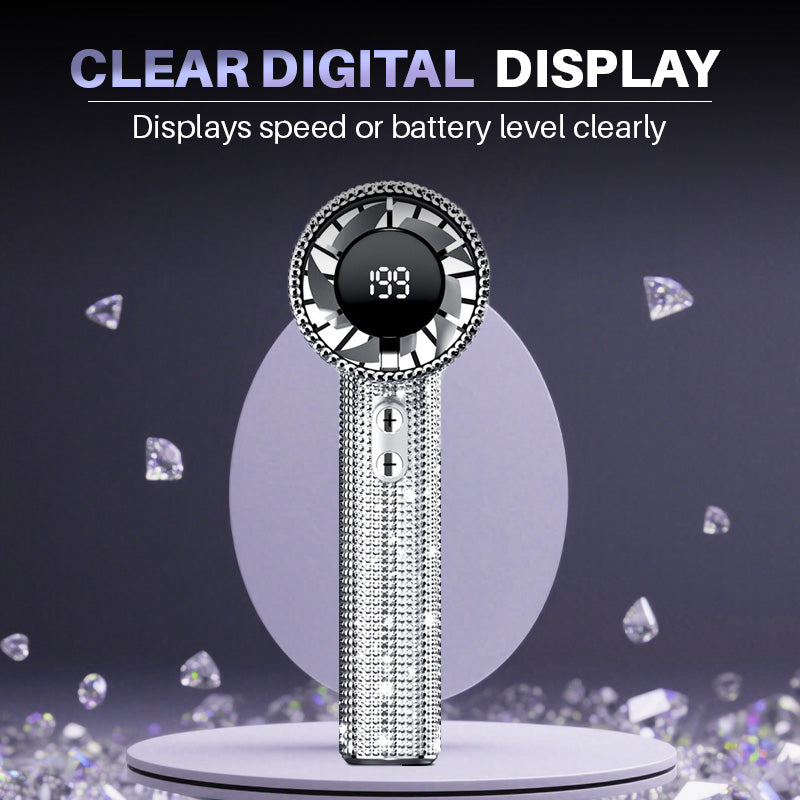 💎✨Shiny Rhinestone Handheld High-Speed Fan