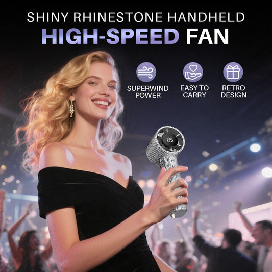 💎✨Shiny Rhinestone Handheld High-Speed Fan