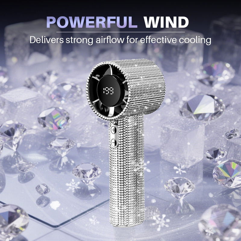 💎✨Shiny Rhinestone Handheld High-Speed Fan