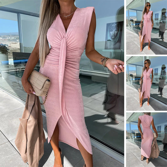 🌴✨V-Neck Slimming Sleeveless Dress