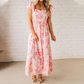 🌸Summer Hot🌸Women’s Pink Floral Print Maxi Dress