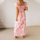 🌸Summer Hot🌸Women’s Pink Floral Print Maxi Dress