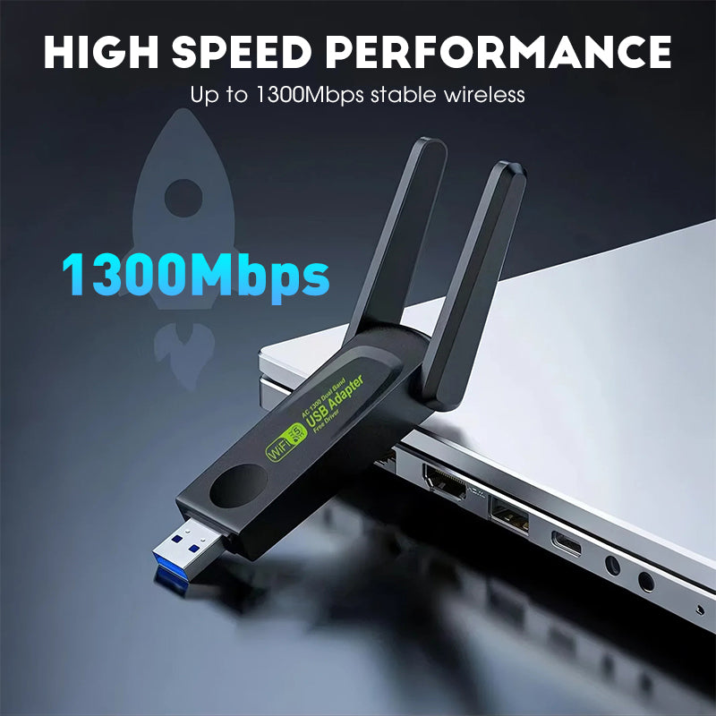 1300Mbps USB WiFi Dual-Band Network Adapter for PC
