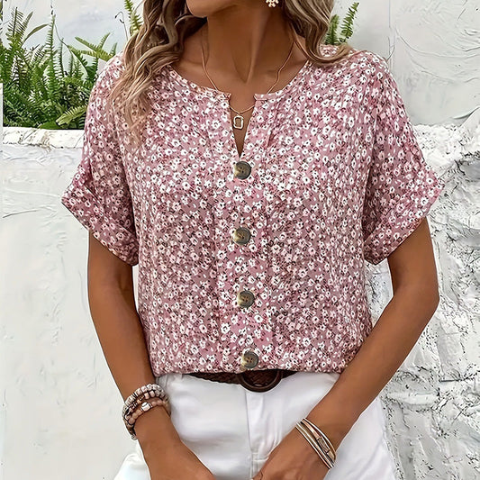 🔥Die besten Sommer-Hot-Seller🔥Elegantes, geblümtes Hemd für Frauen