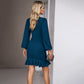 👠💋Elegant women's dress with puff sleeves and fringed hem