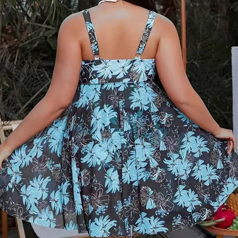 💃New Fashion Favorite 55% OFF🔥Plus Size Floral Printed Mesh Swimdress