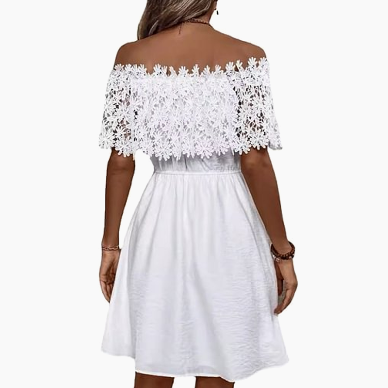 Women's Elegant Lace Patchwork Strapless Dress
