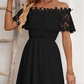 Women's Elegant Lace Patchwork Strapless Dress