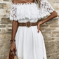 Women's Elegant Lace Patchwork Strapless Dress
