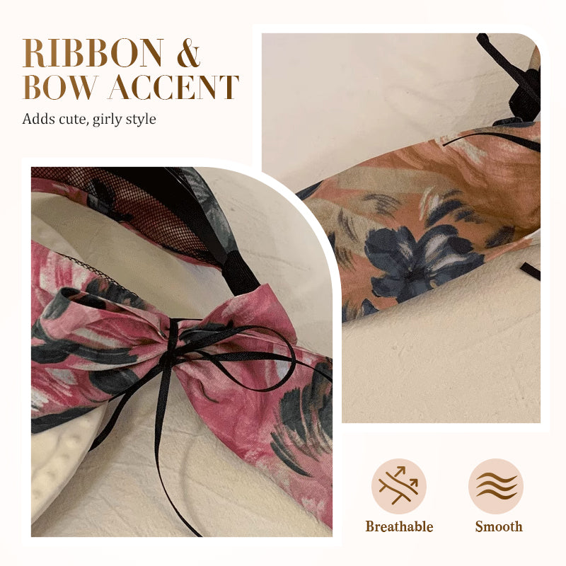 Sweet Floral Wide Brim Bow Hairband (50% OFF)
