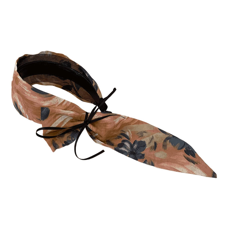 Sweet Floral Wide Brim Bow Hairband (50% OFF)