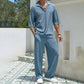 Men's 2 Pieces Short Sleeve V-Neck Top & Pants Sets