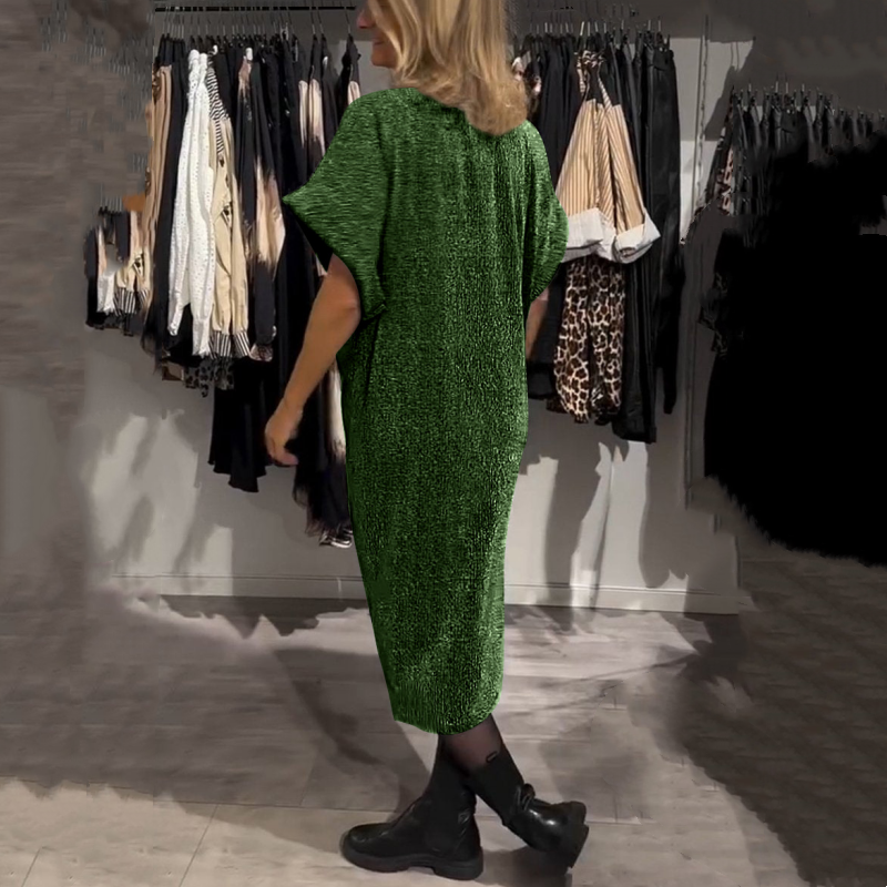 ✨ 2025 New Women's Stylish V-Neck Glitter Midi Dress