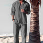 🌿💧Men's Trendy Cotton Linen Top & Pants Two-Piece Set