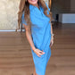 💙Women's V-Neck Short Sleeve Denim Casual Dress🩵