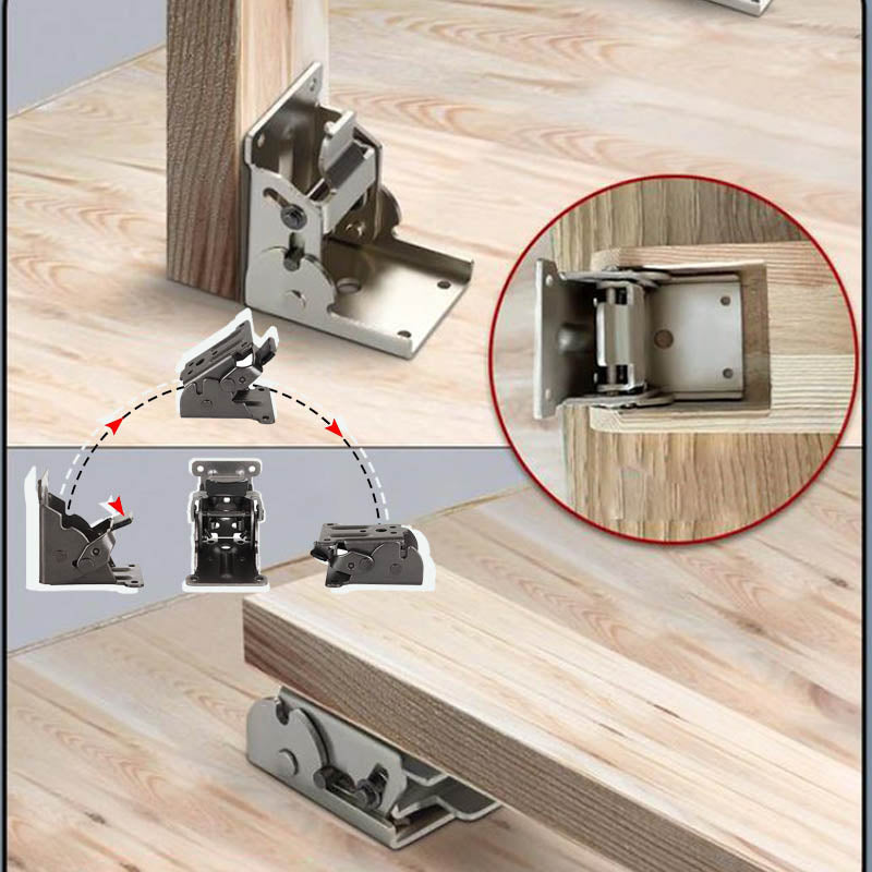 🌲🛠️90 Degrees Self-locking Folding Hinge Anti-corrosion Invisible Connector