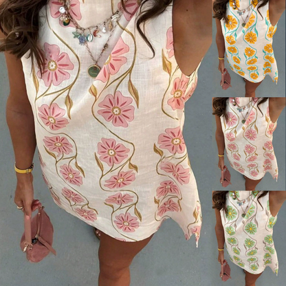 🌸Women's Casual Sleeveless Floral Print Dress