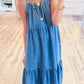 🌞👗 2025 Summer Must Have! A halter denim dress that's easy to wear for airy chic!