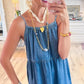 🌞👗 2025 Summer Must Have! A halter denim dress that's easy to wear for airy chic!