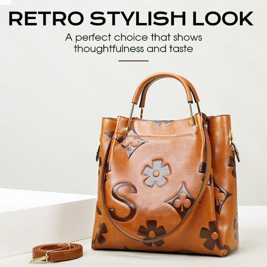 💥Large-Capacity Vintage Embossed Bucket Bag - Hot Sale 50% OFF