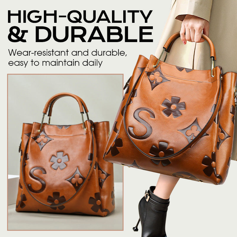 💥Large-Capacity Vintage Embossed Bucket Bag - Hot Sale 50% OFF