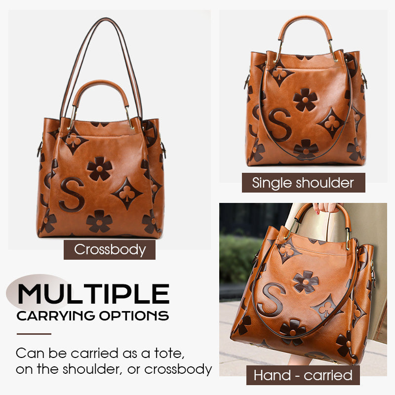 💥Large-Capacity Vintage Embossed Bucket Bag - Hot Sale 50% OFF