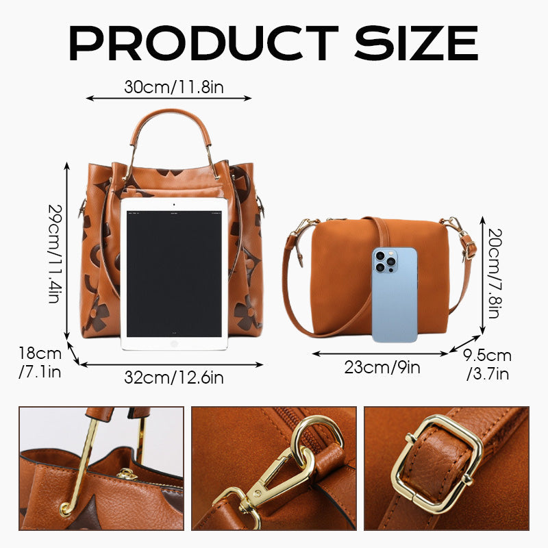 💥Large-Capacity Vintage Embossed Bucket Bag - Hot Sale 50% OFF