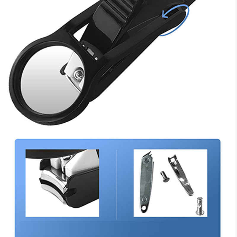 🔍✂️Splash-Proof Nail Clipper with Magnifying Glass